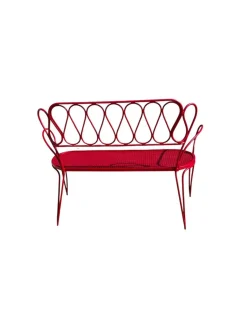 Rot lackiertes Gartensofa aus Eisen von Gio Ponti für Casa E Giardino, 1950er