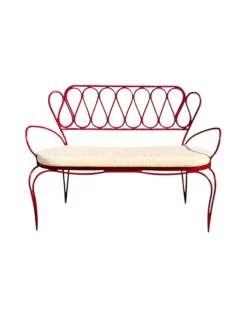 Rot lackiertes Gartensofa aus Eisen von Gio Ponti für Casa E Giardino, 1950er