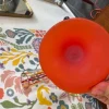 Rot-weiße italienische Incamiciato Schalen aus Muranoglas von Carlo Moretti, 1959, 6er Set
