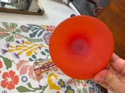 Rot-weiße italienische Incamiciato Schalen aus Muranoglas von Carlo Moretti, 1959, 6er Set