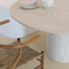 Round Top 140 Gedeckter Beige Travertin Esstisch von Beije Avenue