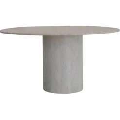 Round Top 140 Gedeckter Beige Travertin Esstisch von Beije Avenue