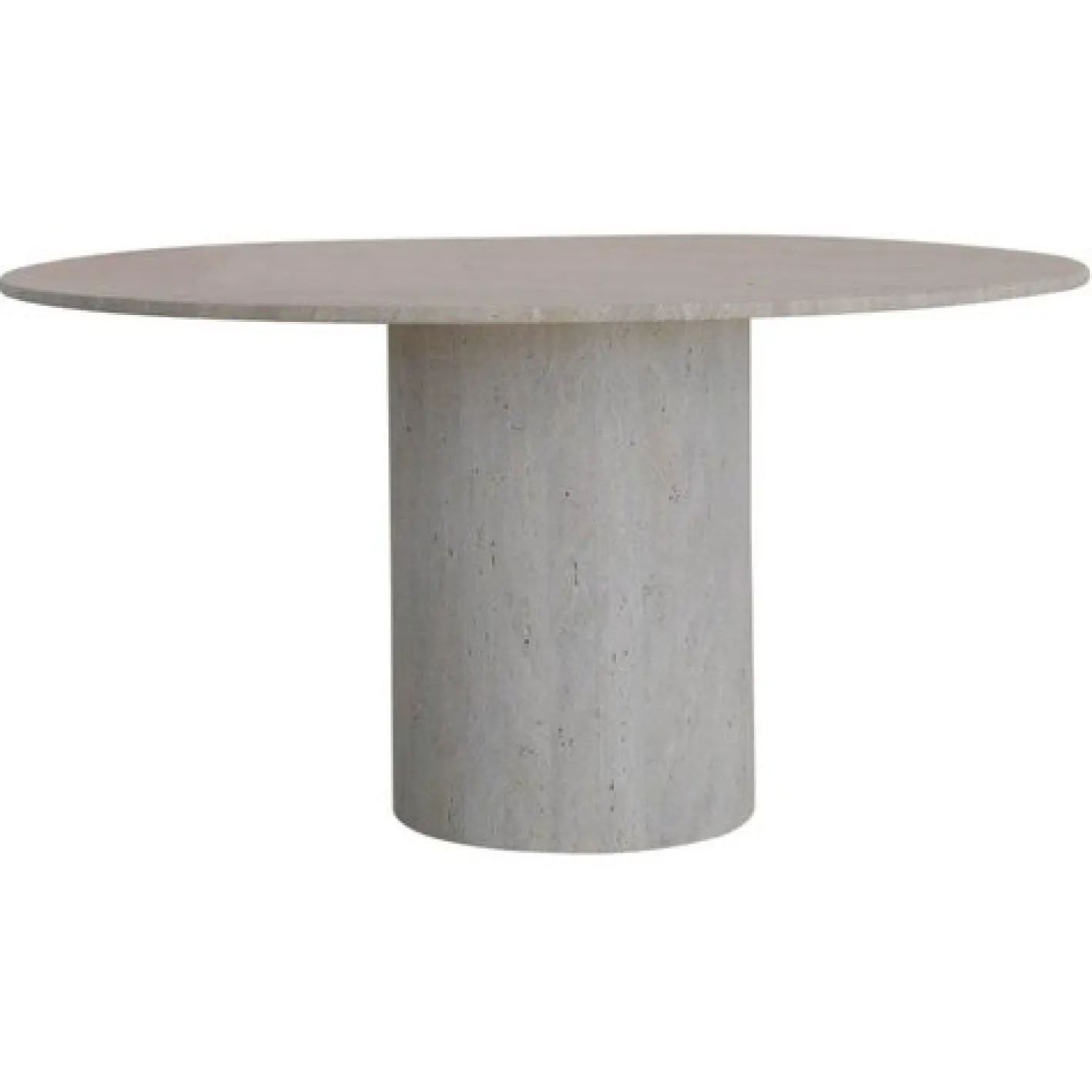 Round Top 140 Gedeckter Beige Travertin Esstisch von Beije Avenue