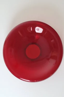 Rubinrote Schale aus Muranoglas, 1970er
