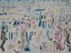 Rue Animée Radierung von Chas Laborde