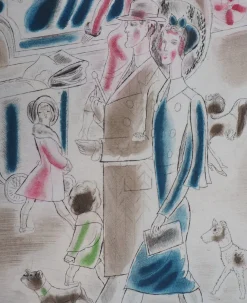Rue Animée Radierung von Chas Laborde