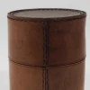 Runde Aufbewahrungsbox aus Leder mit Deckel, Carl Auböck zugeschrieben, Wien, Österreich, 1950er