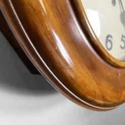 Runde Deutsche Art Deco Wanduhr aus Holz von Kienzle International, 1920er