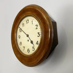 Runde Deutsche Art Deco Wanduhr aus Holz von Kienzle International, 1920er