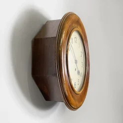 Runde Deutsche Art Deco Wanduhr aus Holz von Kienzle International, 1920er