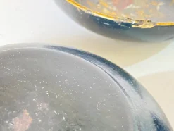 Runde japanische handbemalte Pappmaché Schalen, 1910er, 3er Set