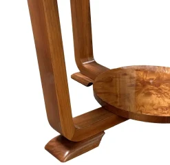 Runder Art Deco Couchtisch aus Pappelholz, 1930er