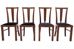 Runder Art Deco Tisch mit Vier Stühlen, 1940er