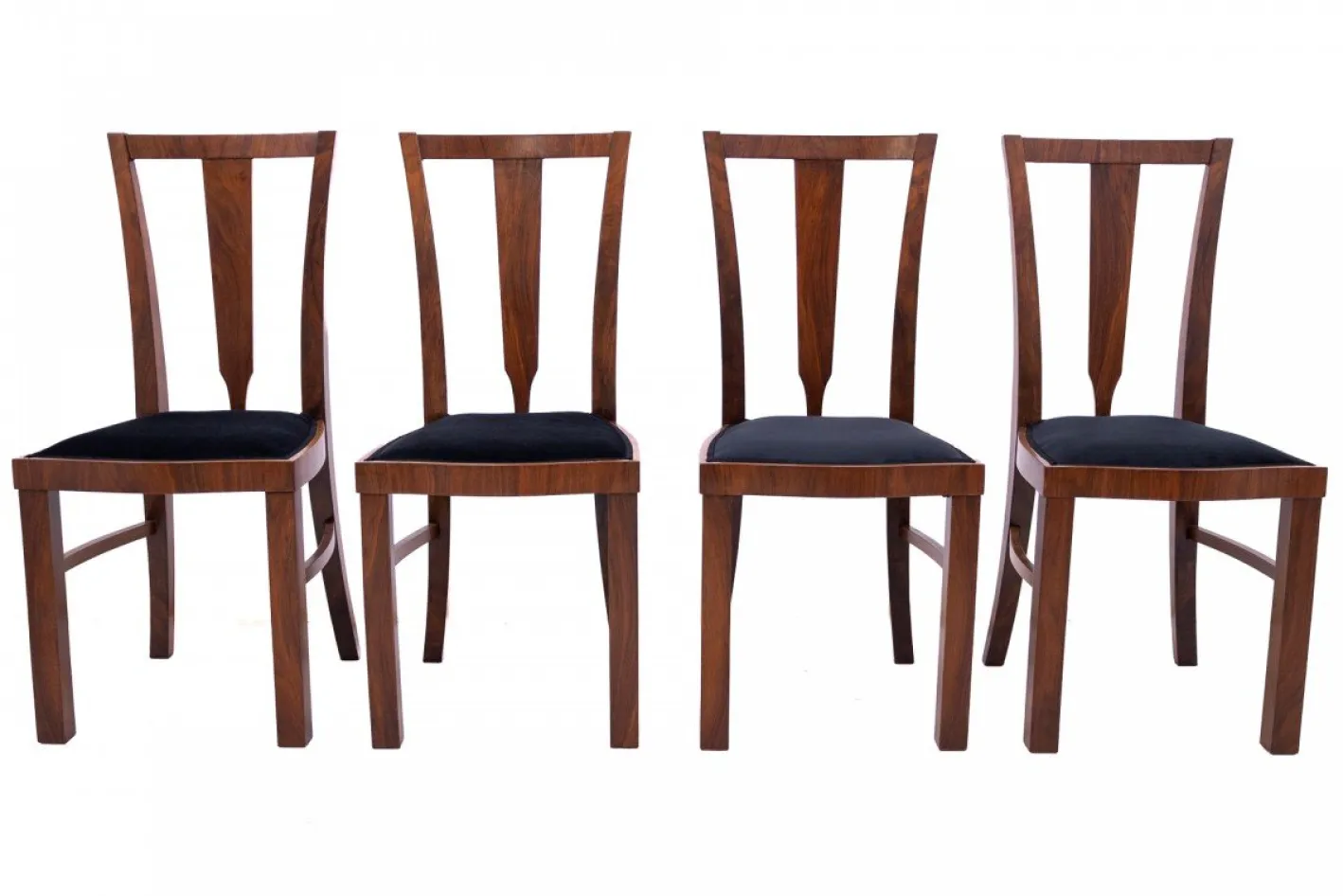 Runder Art Deco Tisch mit Vier Stühlen, 1940er