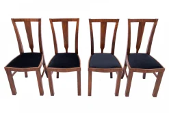 Runder Art Deco Tisch mit Vier Stühlen, 1940er