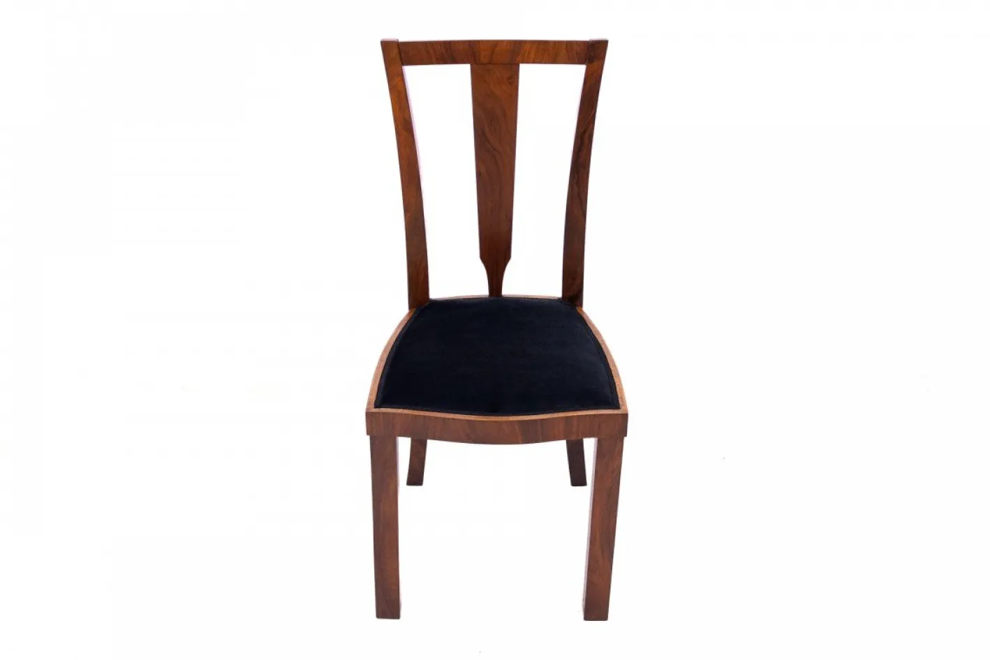 Runder Art Deco Tisch mit Vier Stühlen, 1940er