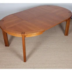 Runder ausziehbarer Esstisch aus Holz von Monopoly, 1970