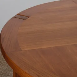 Runder ausziehbarer Esstisch aus Holz von Monopoly, 1970