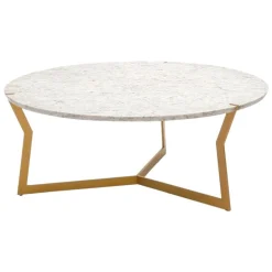 Runder Carrara Star Couchtisch von Olivier Gagnère