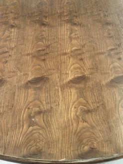 Runder Esstisch aus Korbgeflecht & Holz, 1970er