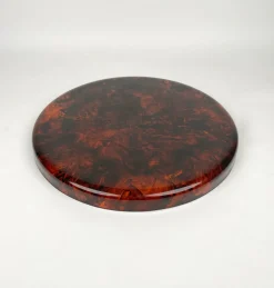 Runder Tafelaufsatz aus Acryl & Stahl von Christian Dior, Italien, 1970er