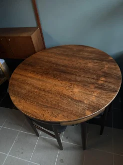 Rundes dänisches Vintage Esszimmer Set von Hans Olsen für Frem Røjle, 1960er, 5 . Set