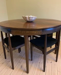 Rundes dänisches Vintage Esszimmer Set von Hans Olsen für Frem Røjle, 1960er, 5 . Set