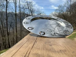 Rundes Limited Edition Girotondo Tablett aus Poliertem Edelstahl 18/10 von Stefano Giovannoni & Guido Venturini für Alessi, 1989