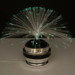 Runde Tischlampe aus Glasfaser & Chrom von Cima International, Italien, 1970er