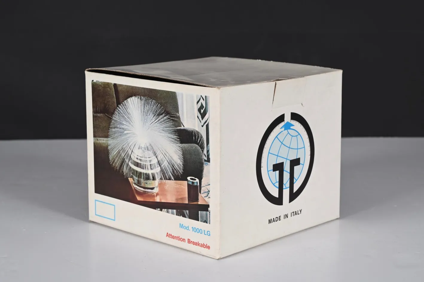 Runde Tischlampe aus Glasfaser & Chrom von Cima International, Italien, 1970er