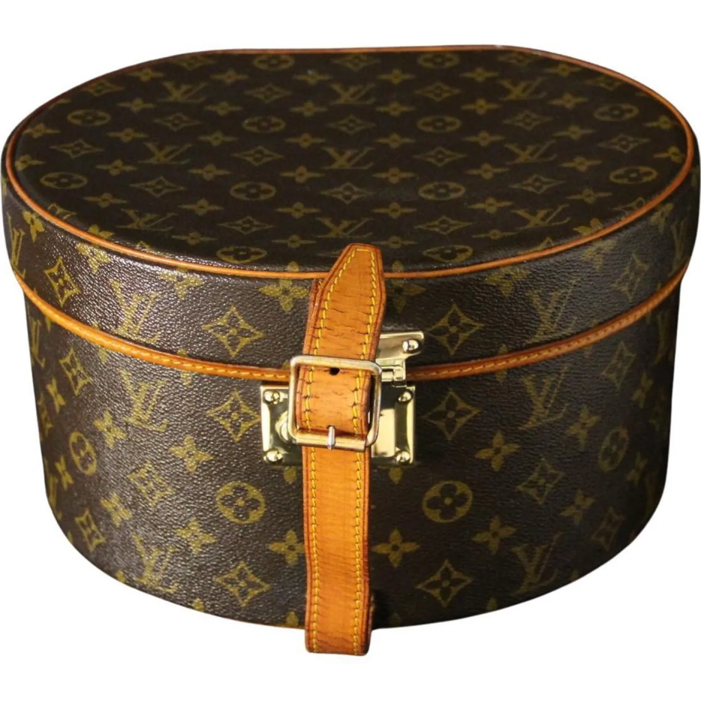 Runde Vintage Hutschachtel aus Monogram Metall von Louis Vuitton, 2000er