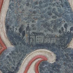 Rustikaler Farmhaus Volkskunst Hochzeitsschrank, 1784