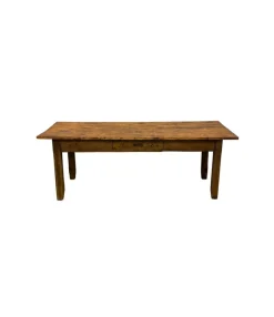 Rustikaler Tisch aus Tannenholz & Kastanienholz mit Schublade, 19. Jh