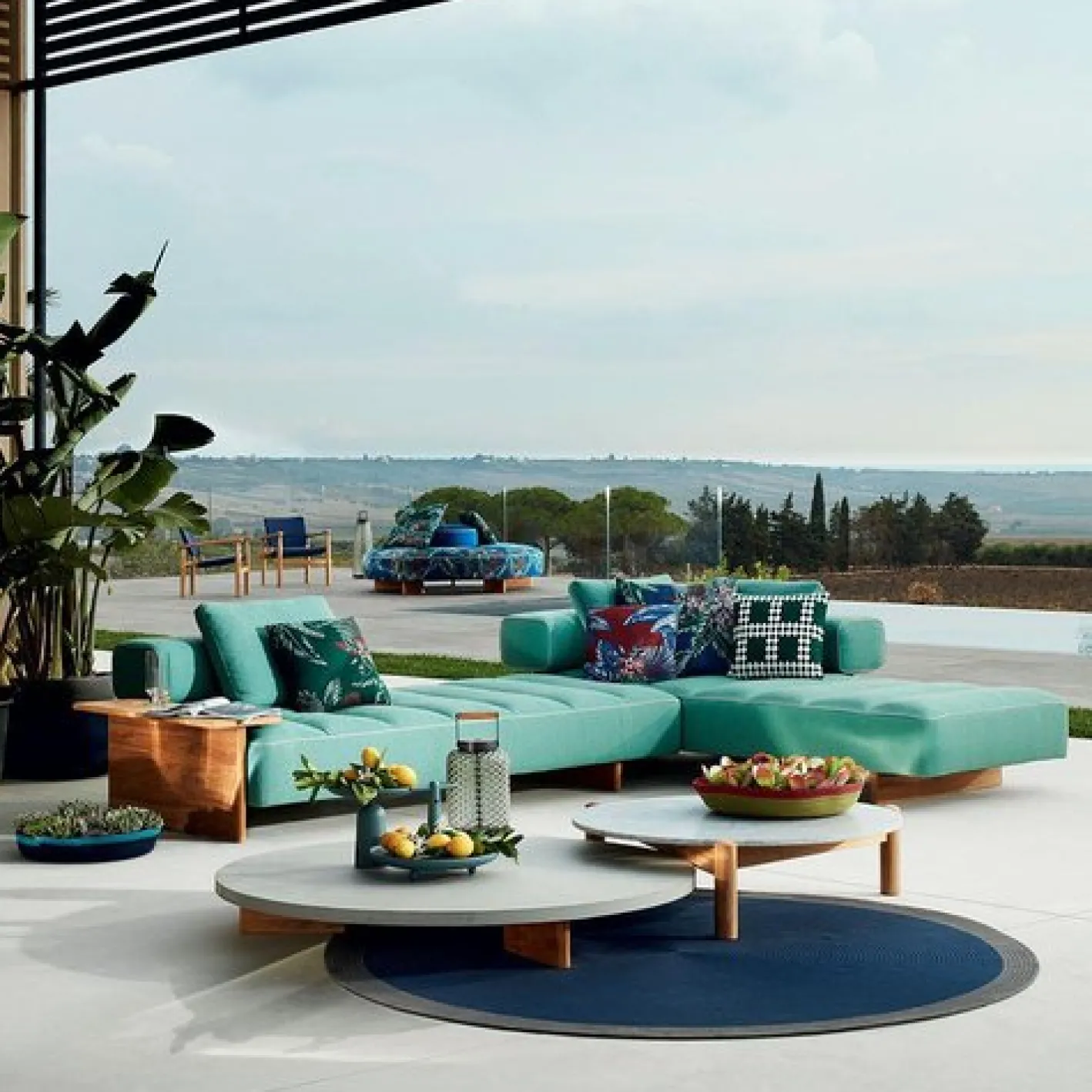 Sail Out Outdoor Fußhocker aus Teak & Stoff von Rodolfo Dordoni für Cassina