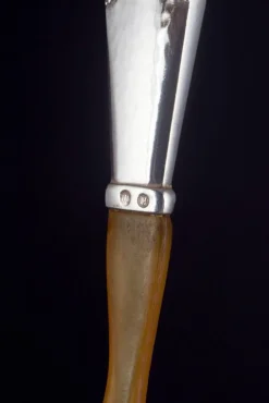 Salatbesteck aus Silber & Knochen mit Griffen im Wikinger-Muster von Georg Jensen, 1930er, 2er Set