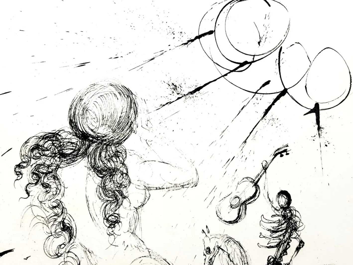 Salvador Dali - Akt, Pferd und Tod - Original Radierung 1967
