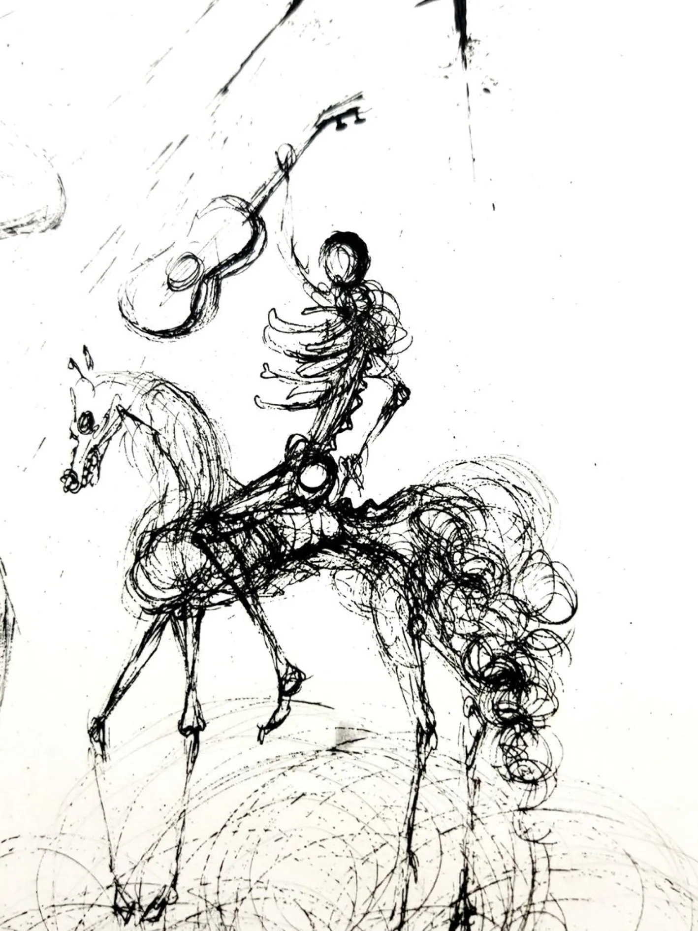 Salvador Dali - Akt, Pferd und Tod - Original Radierung 1967
