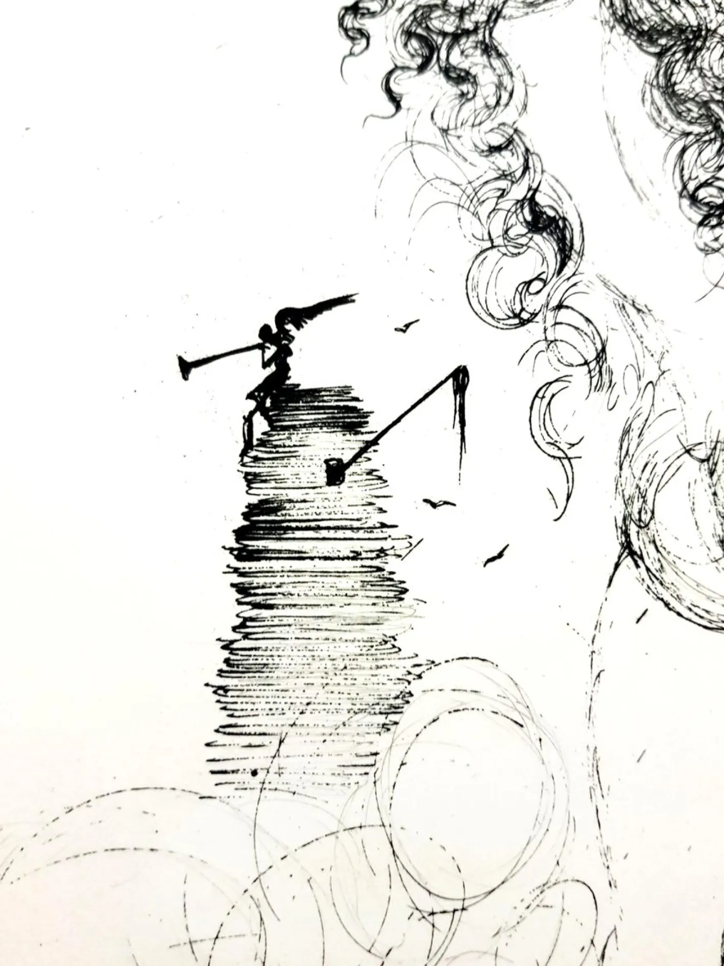 Salvador Dali - Akt, Pferd und Tod - Original Radierung 1967