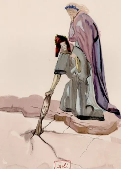 Salvador Dali, Der Verräter von Montaperti, 1964, Original Holzschnitt
