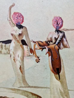 Salvador Dali, Drei surrealistische Frauen mit Orchesterfellen, Original Lithographie, 1970er