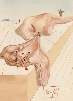 Salvador Dali, Gianni Schicchis Biss, 1964, Original Holzschnitt