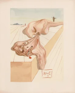 Salvador Dali, Gianni Schicchis Biss, 1964, Original Holzschnitt