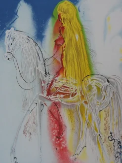 Salvador Dali, Les Chevaux, Lady Godiva, Akt, Lithographie