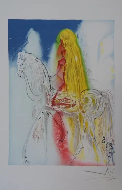Salvador Dali, Les Chevaux, Lady Godiva, Akt, Lithographie