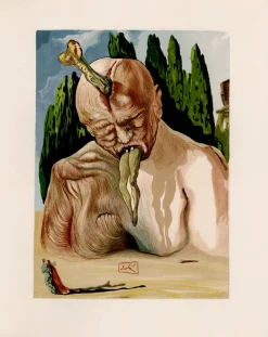 Salvador Dali, Luzifer, 1964, Original Holzschnitt