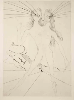Salvador Dalí, Nude Bicéphale, 1968, Radierung