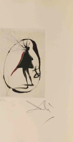 Salvador Dalì, Silhouette, 1960er, Radierung