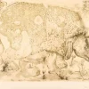 Salvador Dalí, Surrealist Lithograph of Rhinoceros, Edition 163/275, 1970, Lithograph
