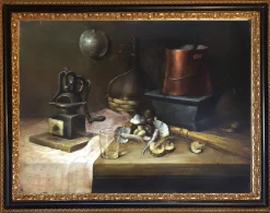 Salvatore Marinelli, Italienisches Stillleben, Öl auf Leinwand, Gerahmt