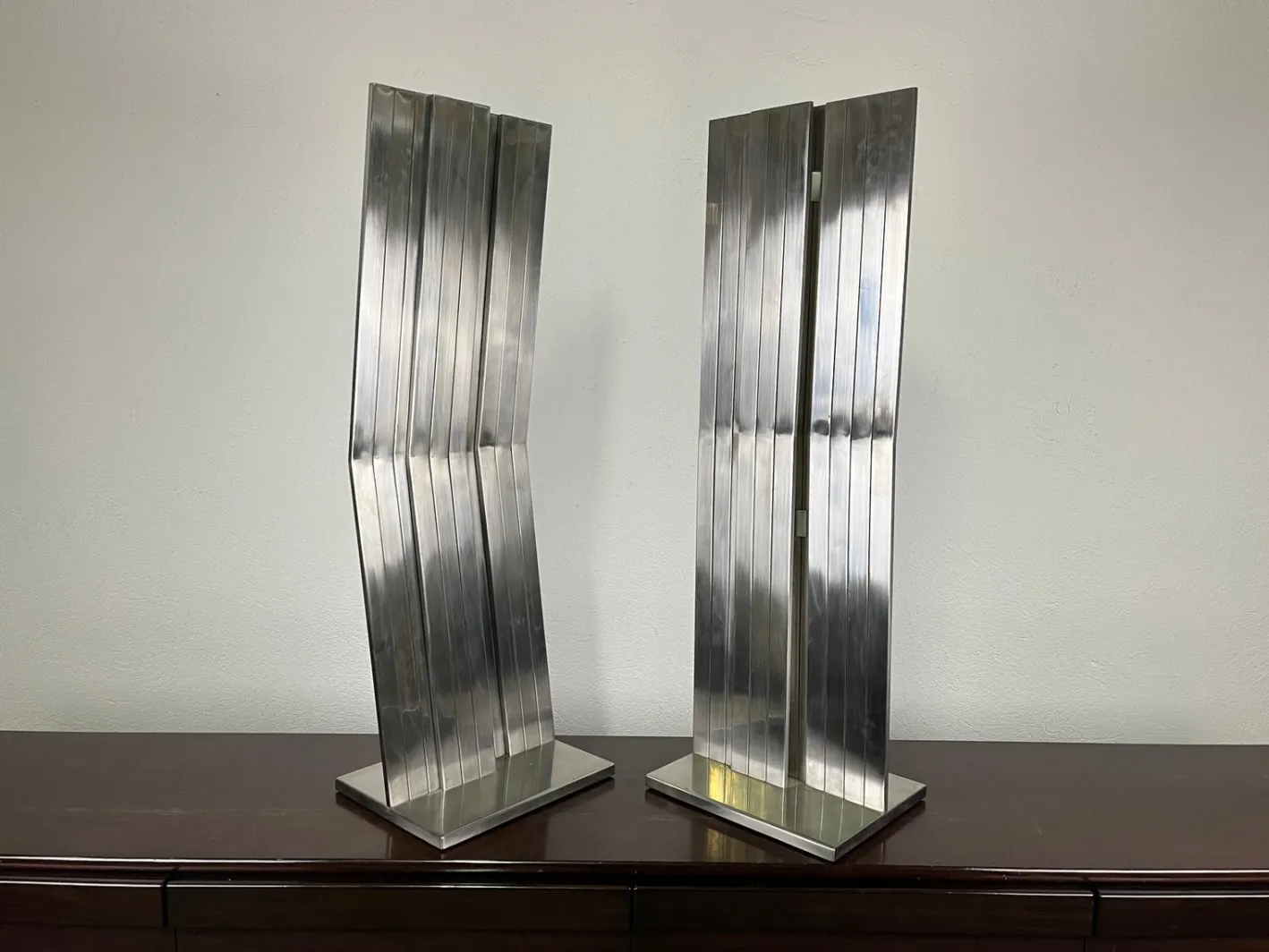 Salvatore Messina, Refractions, 1960er, Stahl, 2er Set